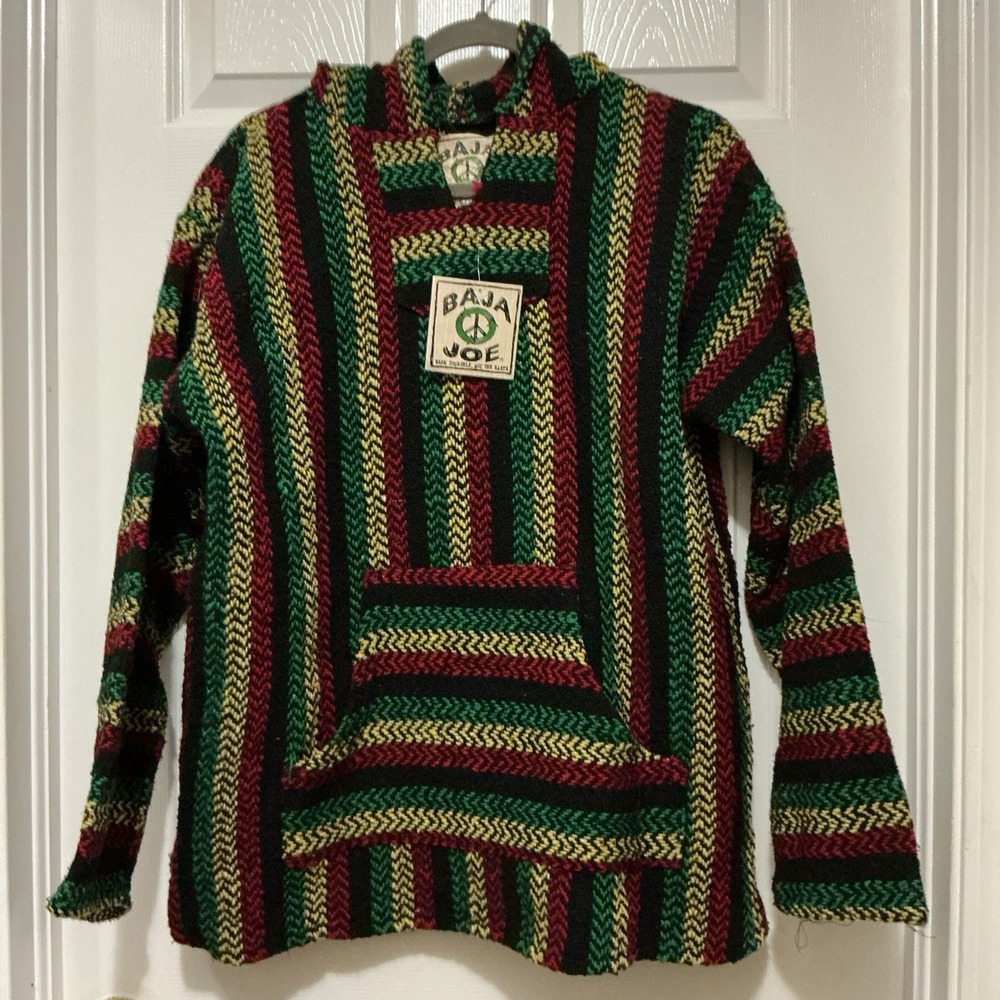 Baja Joe Unisex Hoodie L NWT Black Green Red‎ Off White Beach Surf Hooded